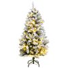 vidaXL Sapin de No&euml;l artificiel &agrave; charni&egrave;res 150 LED neige floqu&eacute;e