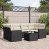 vidaXL Salon de jardin 7 pcs avec coussins noir r&eacute;sine tress&eacute;e