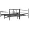 vidaXL Cadre de lit m&eacute;tal sans matelas avec pied de lit noir 193x203cm