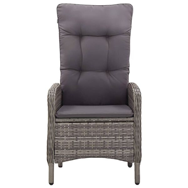 vidaXL Ensemble de bistro de jardin 3 pcs R&eacute;sine tress&eacute;e Gris