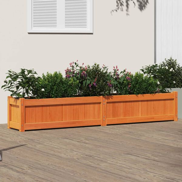 vidaXL Jardini&egrave;re cire marron 180x31x31 cm bois de pin massif