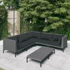 vidaXL Salon de jardin 6 pcs avec coussins R&eacute;sine tress&eacute;e Gris fonc&eacute;