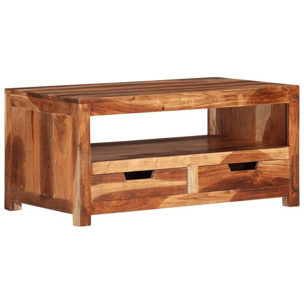 vidaXL Table basse 84x49x40 cm bois d'acacia massif