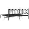 vidaXL Cadre de lit m&eacute;tal sans matelas avec t&ecirc;te de lit noir 193x203cm