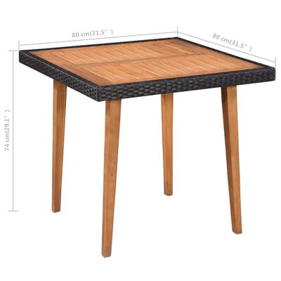 vidaXL Mobilier à dîner de jardin 5 pcs Résine tressée Noir et marron