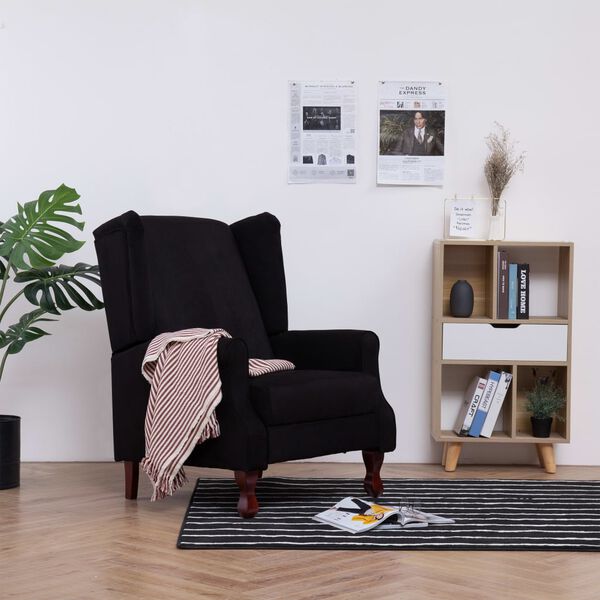 vidaXL Fauteuil inclinable noir tissu