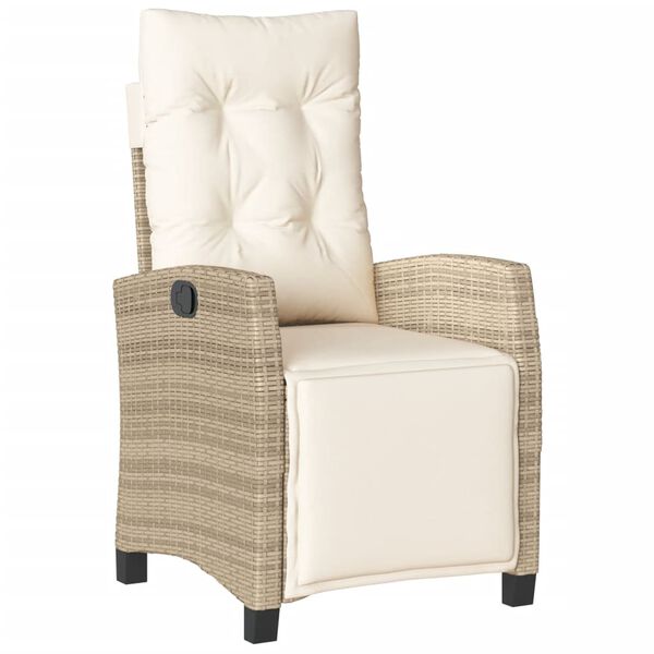 vidaXL Ensemble de bistro 3 pcs avec coussins beige résine tressée