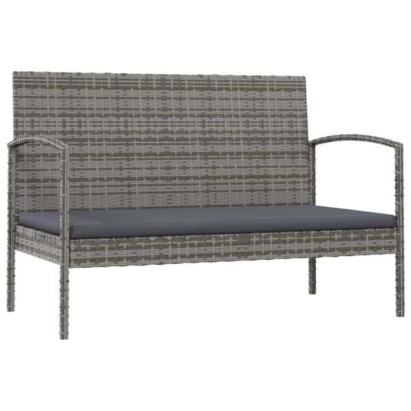 vidaXL Salon de jardin 8 pcs avec coussins r&eacute;sine tress&eacute;e gris