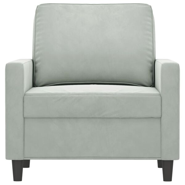 vidaXL Fauteuil Gris clair 60 cm Velours
