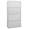 vidaXL Armoire de bureau Gris clair 90x40x180 cm Acier et verre tremp&eacute;