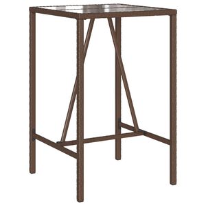 vidaXL Table de bar d&rsquo;ext&eacute;rieur marron 70x70x110 cm r&eacute;sine tress&eacute;e
