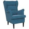 vidaXL Fauteuil bleu velours