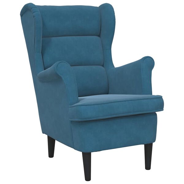 vidaXL Fauteuil bleu velours
