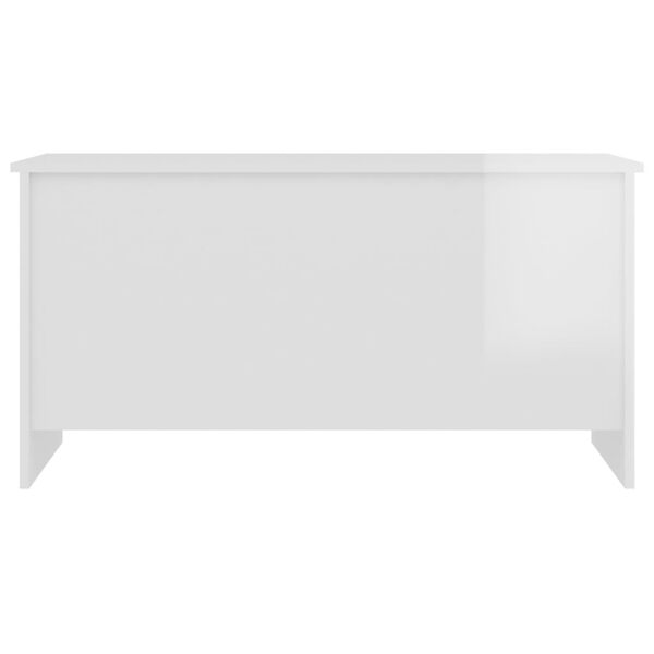vidaXL Table basse blanc brillant 102x55,5x52,5 cm bois d'ingénierie