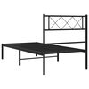 vidaXL Cadre de lit m&eacute;tal sans matelas avec t&ecirc;te de lit noir 100x200cm