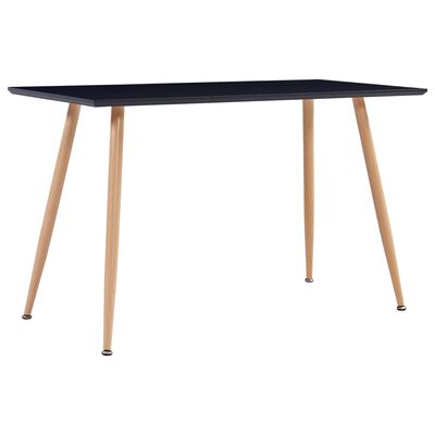 vidaXL Table de salle à manger Noir et chêne 120x60x74 cm MDF