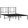 vidaXL Cadre de lit m&eacute;tal sans matelas avec t&ecirc;te de lit noir 150x200cm