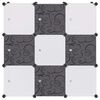 vidaXL Organisateur de rangement cube avec 9 compartiments Noir/Blanc