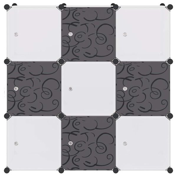 vidaXL Organisateur de rangement cube avec 9 compartiments Noir/Blanc