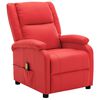 vidaXL Fauteuil de massage &eacute;lectrique rouge similicuir