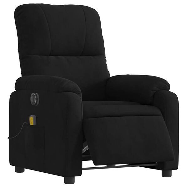 vidaXL Fauteuil inclinable de massage &eacute;lectrique noir tissu microfibre