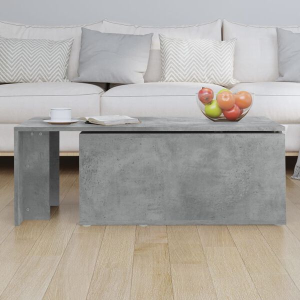 vidaXL Table basse gris b&eacute;ton 150x50x35 cm bois d'ing&eacute;nierie