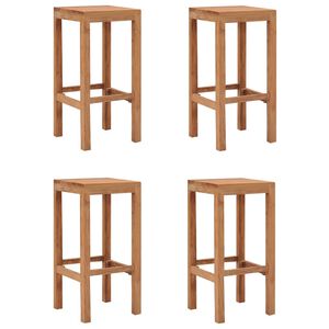 vidaXL Tabourets de bar lot de 4 bois de teck massif