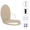 vidaXL Si&egrave;ge de toilette &agrave; fermeture en douceur Beige Ovale