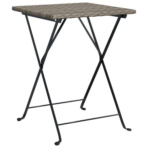 vidaXL Table de bistrot pliante Gris 55x54x71 cm R&eacute;sine tress&eacute;e