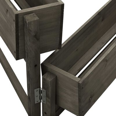 vidaXL Jardinière pliable de jardin Gris 60x14x75 cm Bois de sapin