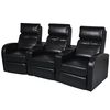vidaXL Canap&eacute; inclinable &agrave; 3 places maison et cin&eacute;ma noir similicuir