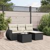 vidaXL Salon de jardin 5 pcs avec coussins noir r&eacute;sine tress&eacute;e