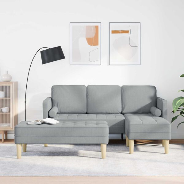 vidaXL Ensemble de Canapés 2 pcs Gris clair 173 x 131 x 67 cm tissu