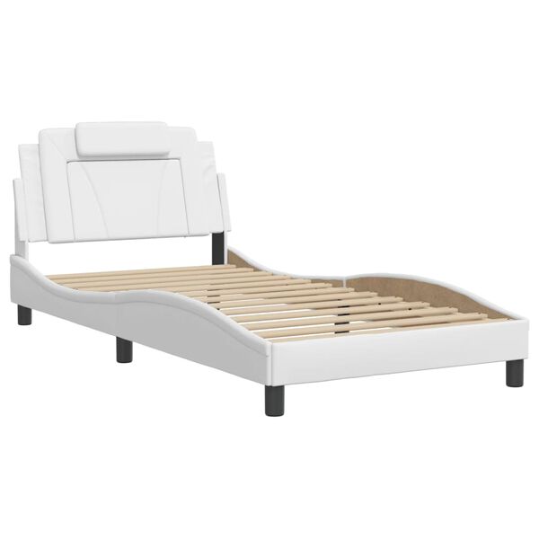 vidaXL Cadre de lit Viana sans matelas blanc 100x190 cm similicuir