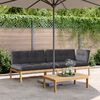 vidaXL Salon palette de jardin avec coussins 3pcs bois d'acacia massif