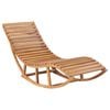 vidaXL Chaise longue &agrave; bascule avec coussin Bois de teck solide