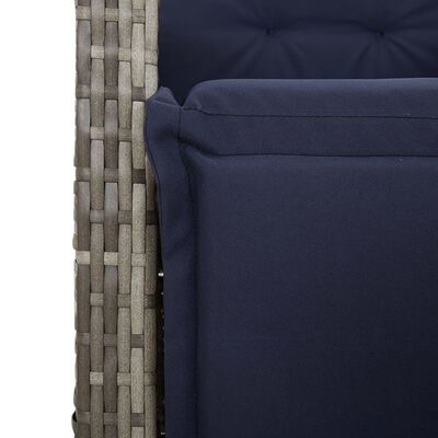 vidaXL Ensemble à manger de jardin 7 pcs coussins gris résine tressée