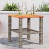 vidaXL Table de jardin gris 40x40x42 cm r&eacute;sine tress&eacute;e et bois acacia