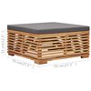 vidaXL Table et repose-pied de jardin coussin gris fonc&eacute; Bois de teck