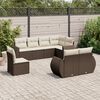 vidaXL Salon de jardin 8 pcs avec coussins marron r&eacute;sine tress&eacute;e