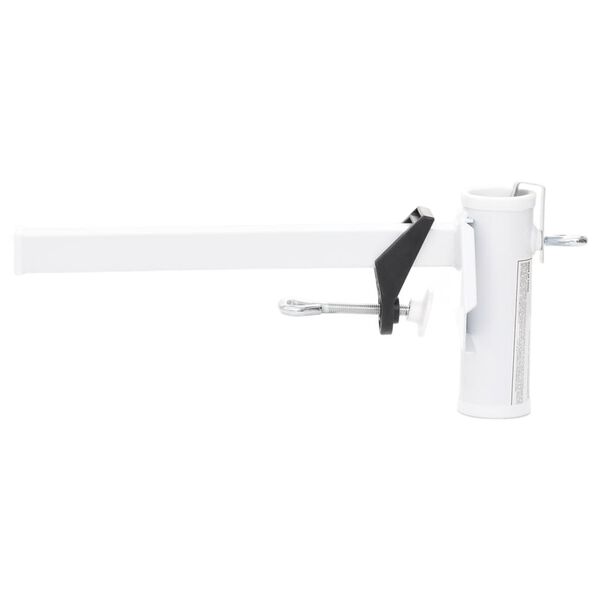 vidaXL Pince &agrave; parasol pour balcon blanc 38 mm acier