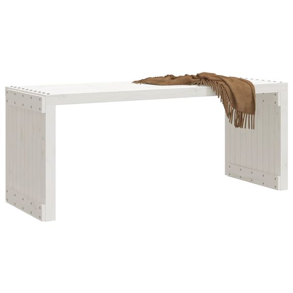 vidaXL Banc de jardin extensible blanc 212,5x40,5x45cm bois massif pin