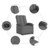 vidaXL Fauteuil inclinable en tissu gris fonc&eacute;