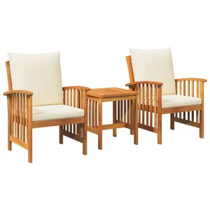 vidaXL Ensemble de canapé de jardin 3 pcs Marron Bois d'acacia massif