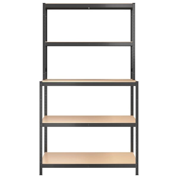 vidaXL Table de travail avec &eacute;tag&egrave;res 5 niveaux Anthracite