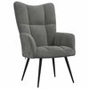 vidaXL Chaise de relaxation avec tabouret Gris fonc&eacute; Velours