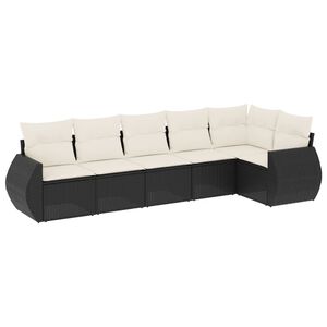 vidaXL Salon de jardin 6 pcs avec coussins noir r&eacute;sine tress&eacute;e