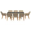 vidaXL Ensemble de salle à manger pour jardin 9 pcs Beige polyrotin