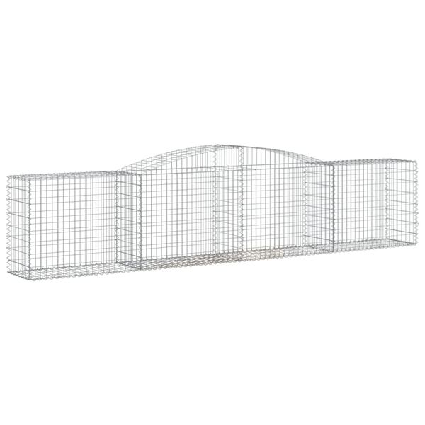 vidaXL Paniers &agrave; gabions arqu&eacute;s 15 pcs 400x50x80/100 cm Fer galvanis&eacute;