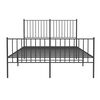 vidaXL Cadre de lit métal sans matelas avec pied de lit noir 135x190cm